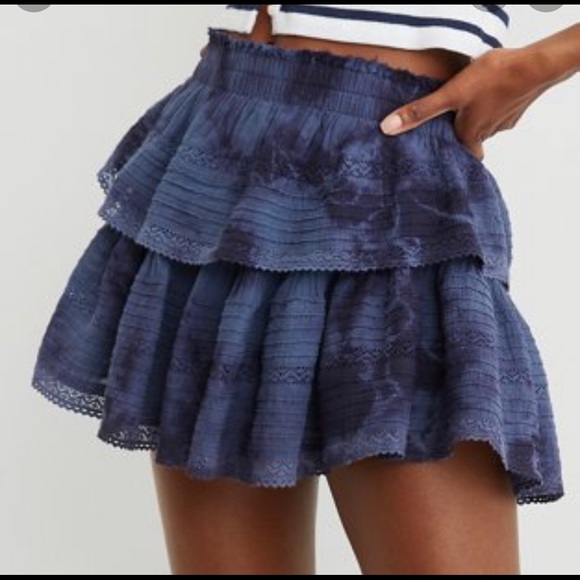 aerie Dresses & Skirts - NWT Aerie Rock n ruffle mini skirt in tie dye navy